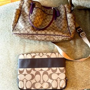 Coach laptop bag or can be used a a diaper/day bag & Coach laptop sleeve